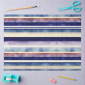 Populair Summer Navy Blue Boat Stripes Collectie Tissuepapier (Craft)