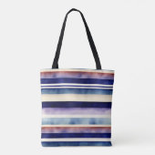 Populair Summer Navy Blue Boat Stripes Collectie Tote Bag (Achterkant)
