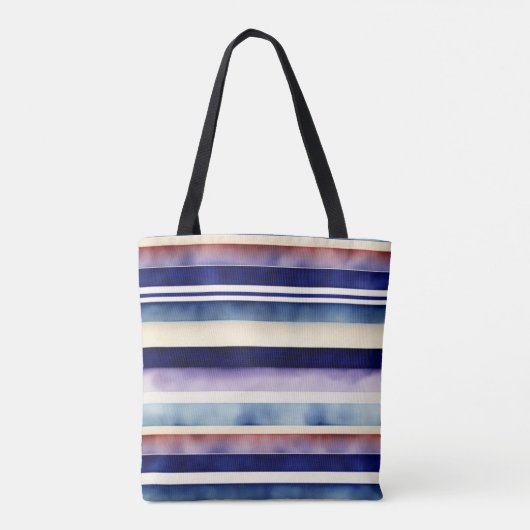 Populair Summer Navy Blue Boat Stripes Collectie Tote Bag (Achterkant)