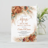 Populair terracotta pampasgras koper Open House Kaart (Staand voorkant)