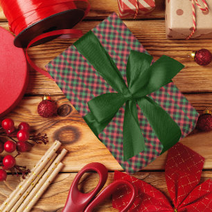 Populair Trendy Rood Groen Zwart Plaid Cadeaupapier