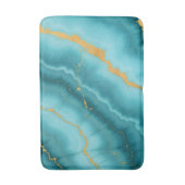 Populair Turquoise Blue Gold Marble Collectie Badmat (Voorkant Verticaal)