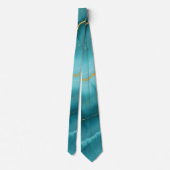 Populair Turquoise Blue Gold Marble Collectie Stropdas (Achterkant)