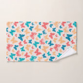 Populair Vlinderpatroon beige roze turquoise Bad Handdoek (Handdoek)