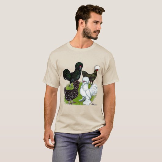 Populair witkuikenkwartet t-shirt (Voorkant volledig)