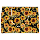 populair zonnebloem met opgerolde zonnebloem groot cadeauzakje (Voorkant)