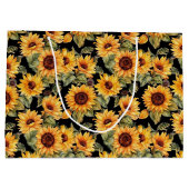 populair zonnebloem met opgerolde zonnebloem groot cadeauzakje (Achterkant)