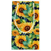 populair zonnebloem met opgerolde zonnebloem klein cadeauzakje (Voorkant)