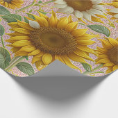 Populair zonnebloempel Collectie Cadeaupapier (Hoek)