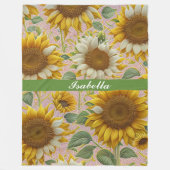 Populair zonnebloempel Collectie Fleece Deken (Voorkant)