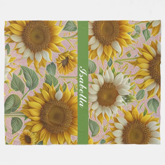 Populair zonnebloempel Collectie Fleece Deken (Voorkant (Horizontaal))