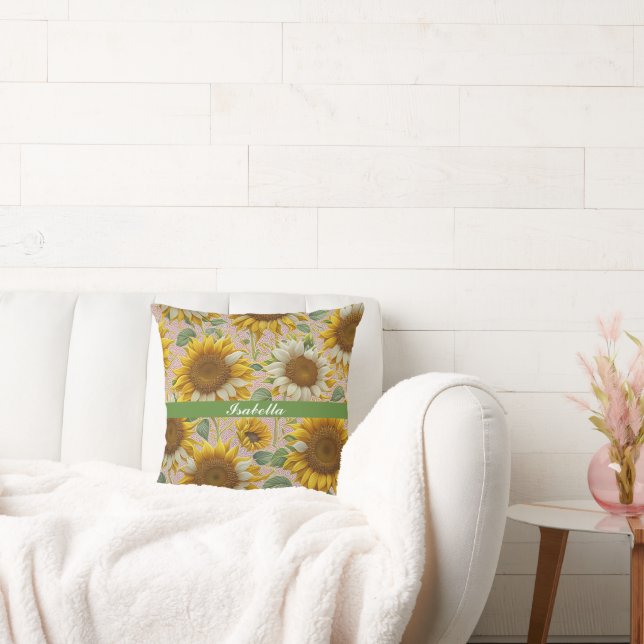 Populair zonnebloempel Collectie Kussen (Bank)