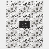 Populair zwart-wit botanische deken cadeau (Voorkant)