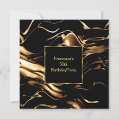 Populaire 50e verjaardag Gold Black uitnodiging (Achterkant)