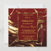 Populaire 50e verjaardag Gold Bourgogne Kaart (Voorkant)