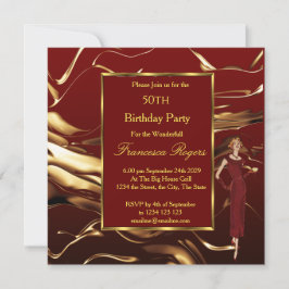 Populaire 50e verjaardag Gold Bourgogne Kaart