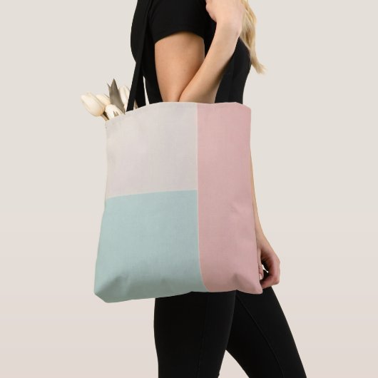 Populaire Abstracte Blush Roze Mint Collectie Tote Bag (Dichtbij)