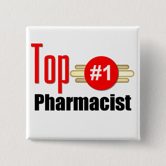 Populaire apotheker vierkante button 5,1 cm (Voorkant)