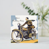 Populaire Art Deco motorfiets Kaart (Staand voorkant)