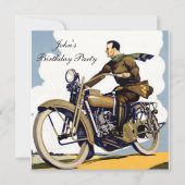 Populaire Art Deco motorfiets Kaart (Voorkant)