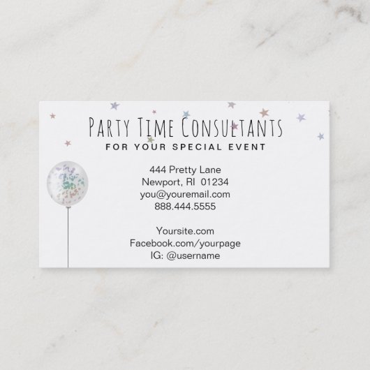 *~* Populaire ballonnen de Planner van de Gebeurte Visitekaartje (Achterkant)