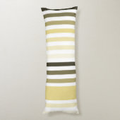 Populaire Big Stripes met naam in Custard Yellow Lichaamskussen (Achterkant (Verticaal))