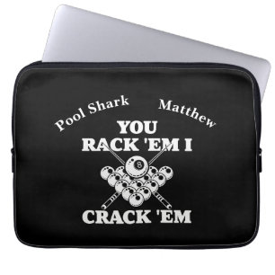 Populaire Biljart Quote in Bold Design Laptop Sleeve