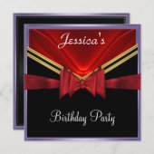 Populaire Black Red Party uitnodiging (Voorkant / Achterkant)