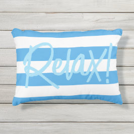 Populaire Blauw en Wit Brede Streep Buitenkussen