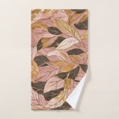 Populaire Blush Pink Gold Boho Leaves Collectie Bad Handdoek (Handdoek)