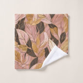 Populaire Blush Pink Gold Boho Leaves Collectie Bad Handdoek (Wasdoekje)