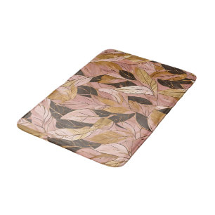 Populaire Blush Pink Gold Boho Leaves Collectie Badmat