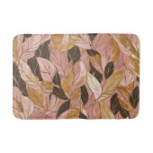 Populaire Blush Pink Gold Boho Leaves Collectie Badmat (Voorkant)
