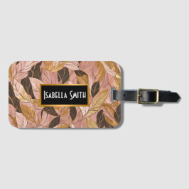Populaire Blush Pink Gold Boho Leaves Collectie Bagagelabel