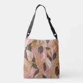 Populaire Blush Pink Gold Boho Leaves Collectie Crossbody Tas (Achterkant)