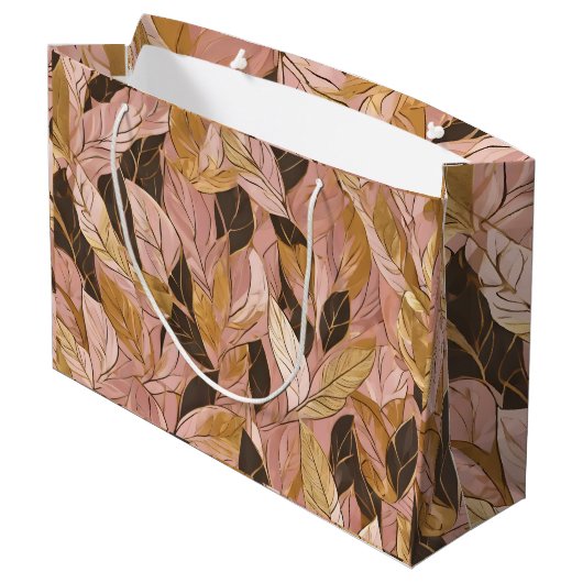 Populaire Blush Pink Gold Boho Leaves Collectie Groot Cadeauzakje (Achterkant Gekanteld)