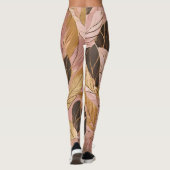 Populaire Blush Pink Gold Boho Leaves Collectie Leggings (Achterkant)