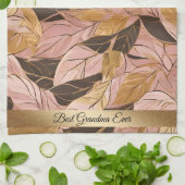 Populaire Blush Pink Gold Boho Leaves Collectie Theedoek (Gevouwen)