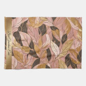 Populaire Blush Pink Gold Boho Leaves Collectie Theedoek (Horizontaal)