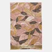 Populaire Blush Pink Gold Boho Leaves Collectie Theedoek (Verticaal)
