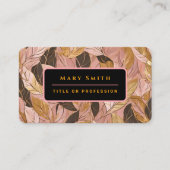 Populaire Blush Pink Gold Boho Leaves Collectie Visitekaartje (Voorkant)