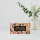 Populaire Blush Pink Gold Boho Leaves Collectie Visitekaartje (Staand voorkant)