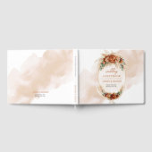 Populaire boog terracotta diep rood bloemeneucalyp gastenboek (Volledig)