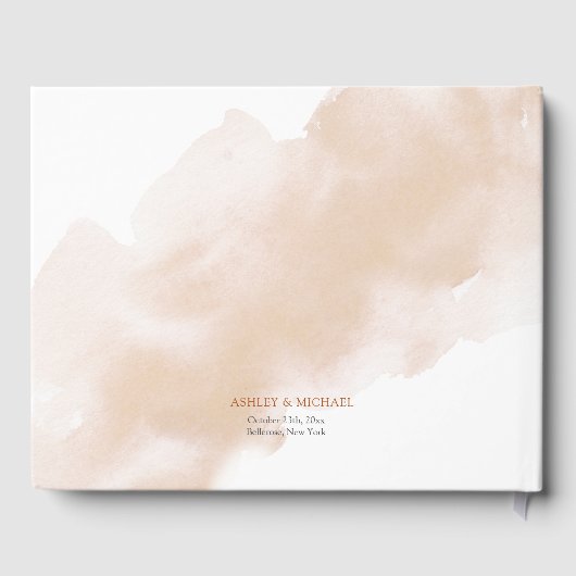 Populaire boog terracotta diep rood bloemeneucalyp gastenboek (Achterkant)