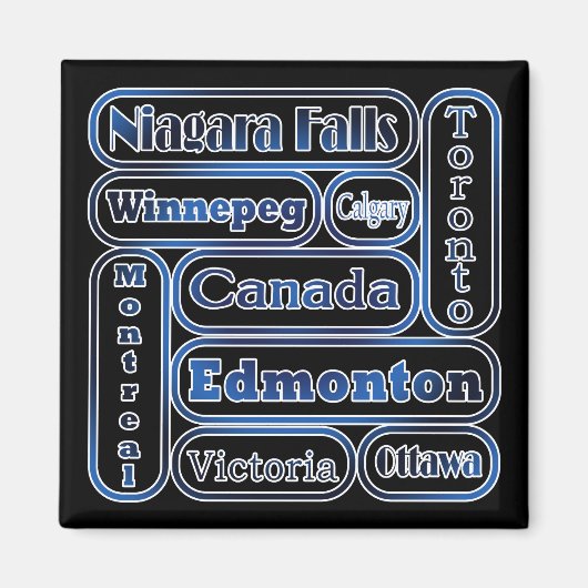 Populaire Canadese steden Magneet (Voorkant)