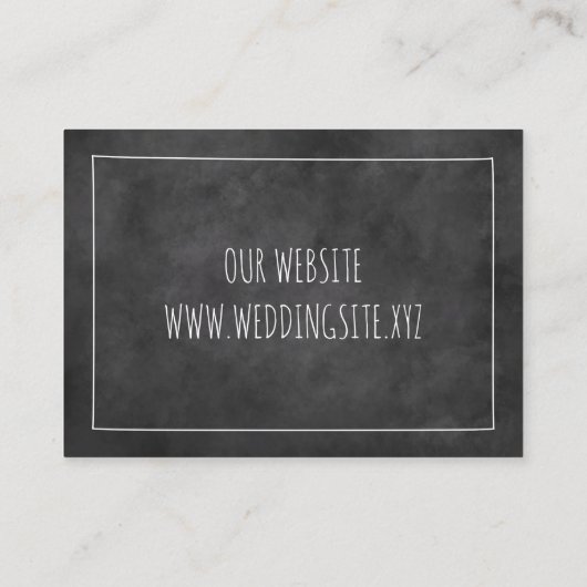 Populaire charmante krijtbord trend bruiloft informatiekaartje (Achterkant)