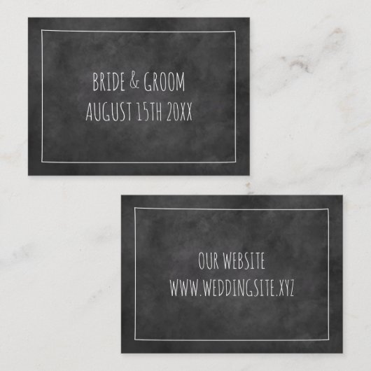 Populaire charmante krijtbord trend bruiloft informatiekaartje (Voorkant / Achterkant)