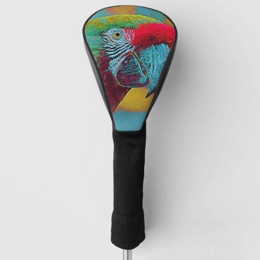 populaire dieren - papegaai golfheadcover (Voorkant)