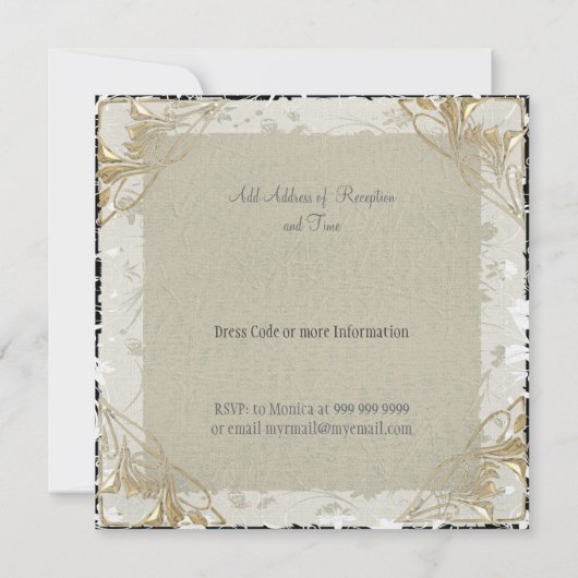 Populaire en elegante uitnodiging tot weddenschapp (Achterkant)