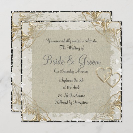 Populaire en elegante uitnodiging tot weddenschapp (Voorkant / Achterkant)